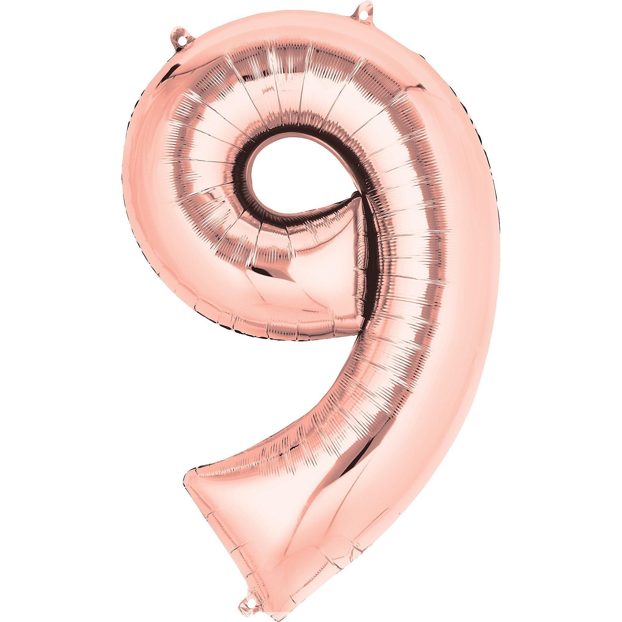 34in Rose Gold Number 9 Balloon Party City